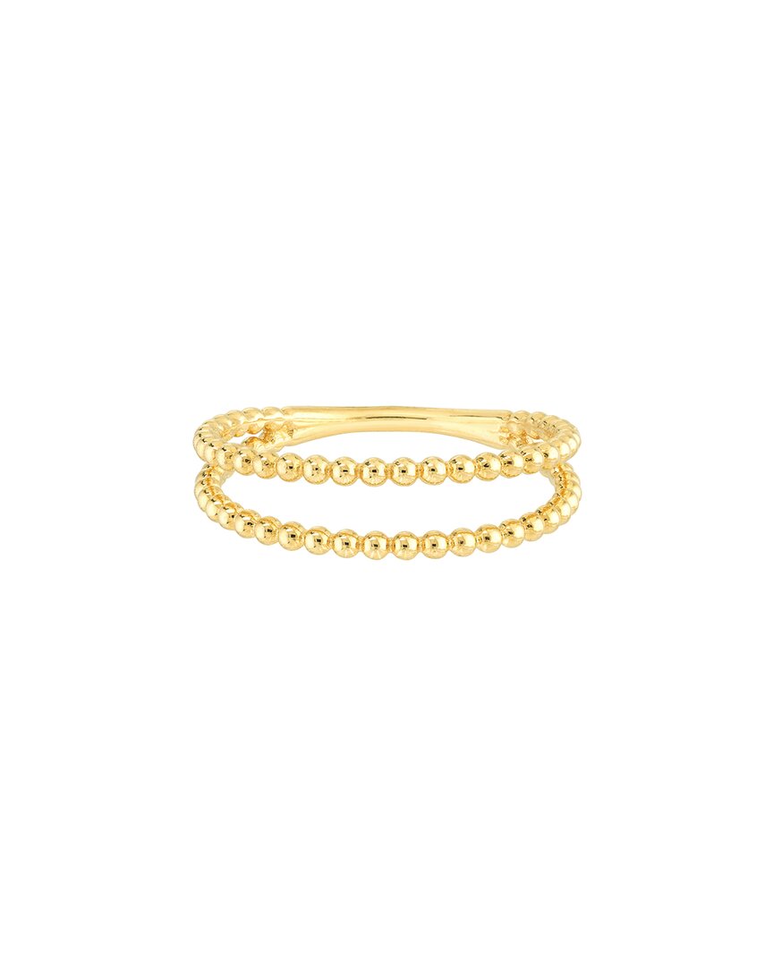 Hawley St Double Beaded Wire Ring In Gold