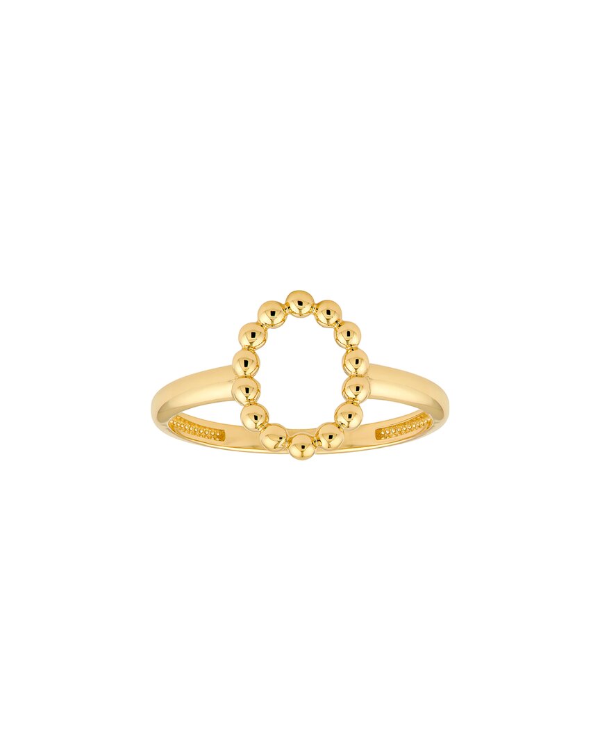 Hawley St Beaded Open Oval Ring In Gold