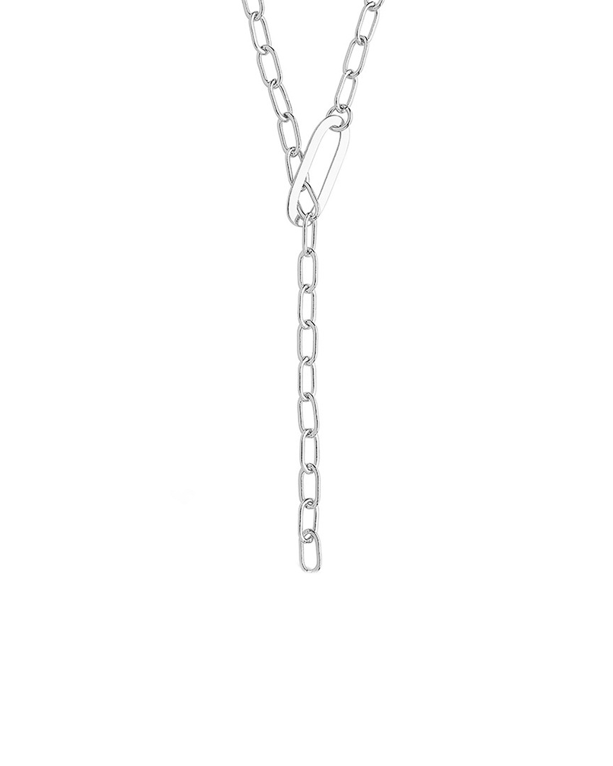 Sterling Forever Rhodium Plated Chain Link Lariat Necklace