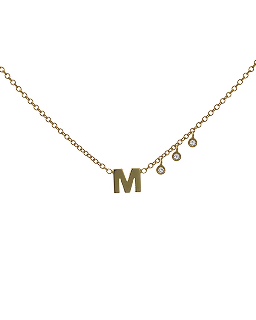 Meira T 14k Diamond Initial A-z Necklace (a-z) In Gold