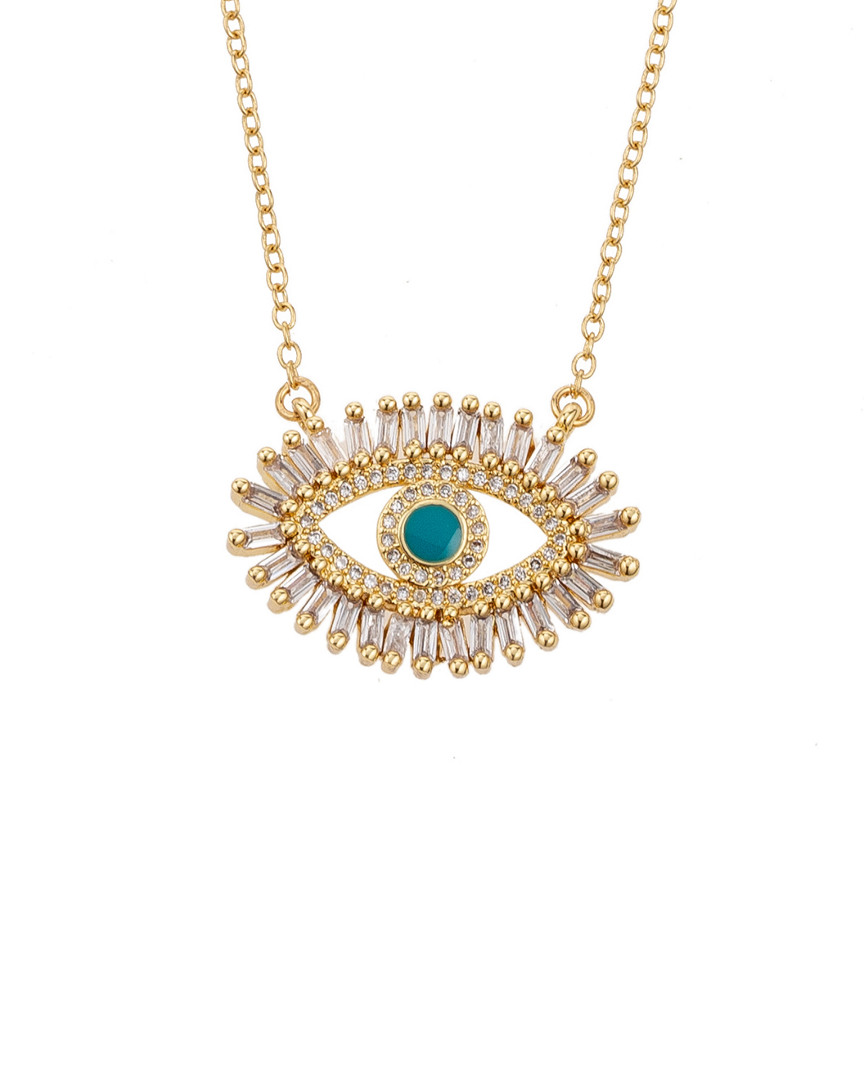 Eye Candy La The Luxe Collection 14k Over Silver Cz Evil Eye Necklace