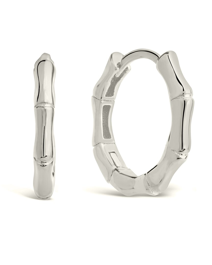 Sterling Forever Silver Infinity Bamboo Hoops