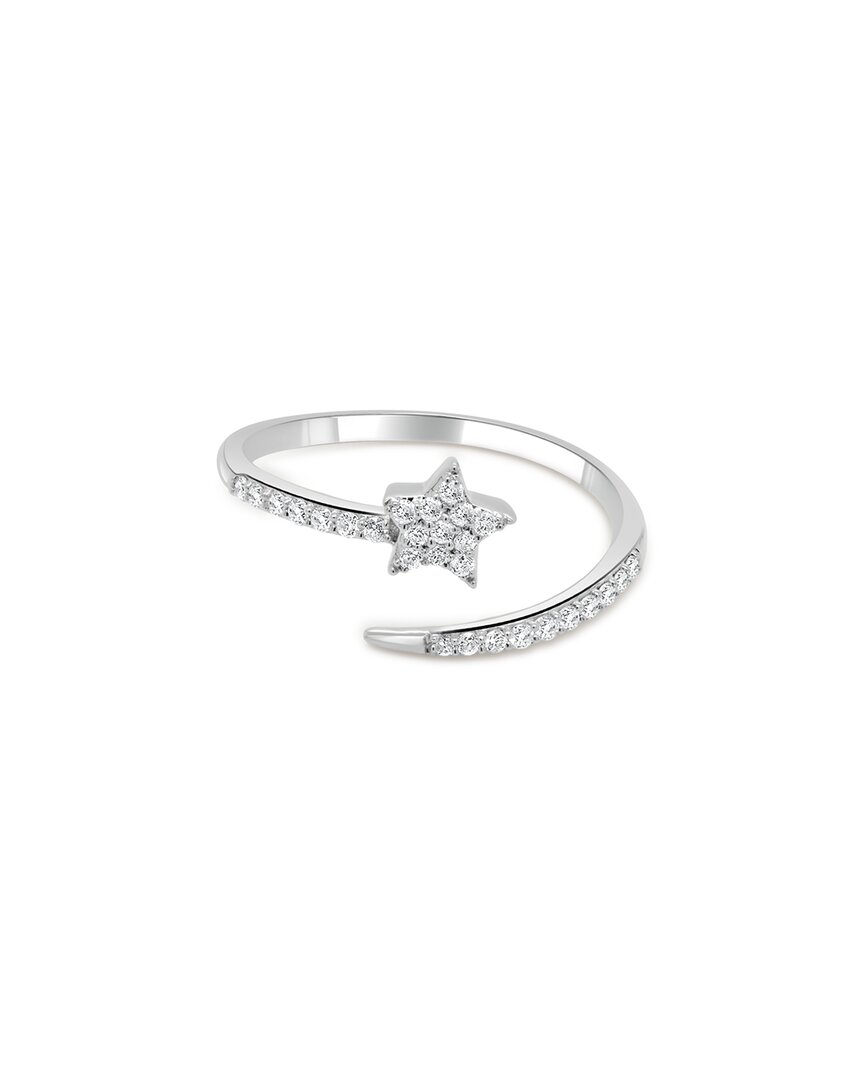 Sabrina Designs 14k 0.19 Ct. Tw. Diamond Wrap Star Ring In Silver