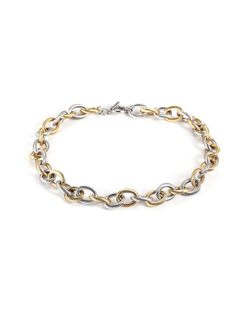 Jane Basch Cool Steel Plated Twisted Necklace