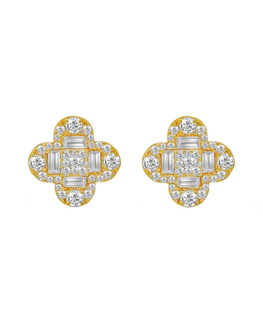 Shop Diana M. Fine Jewelry 14k 1.30 Ct. Tw. Diamond Flower Studs