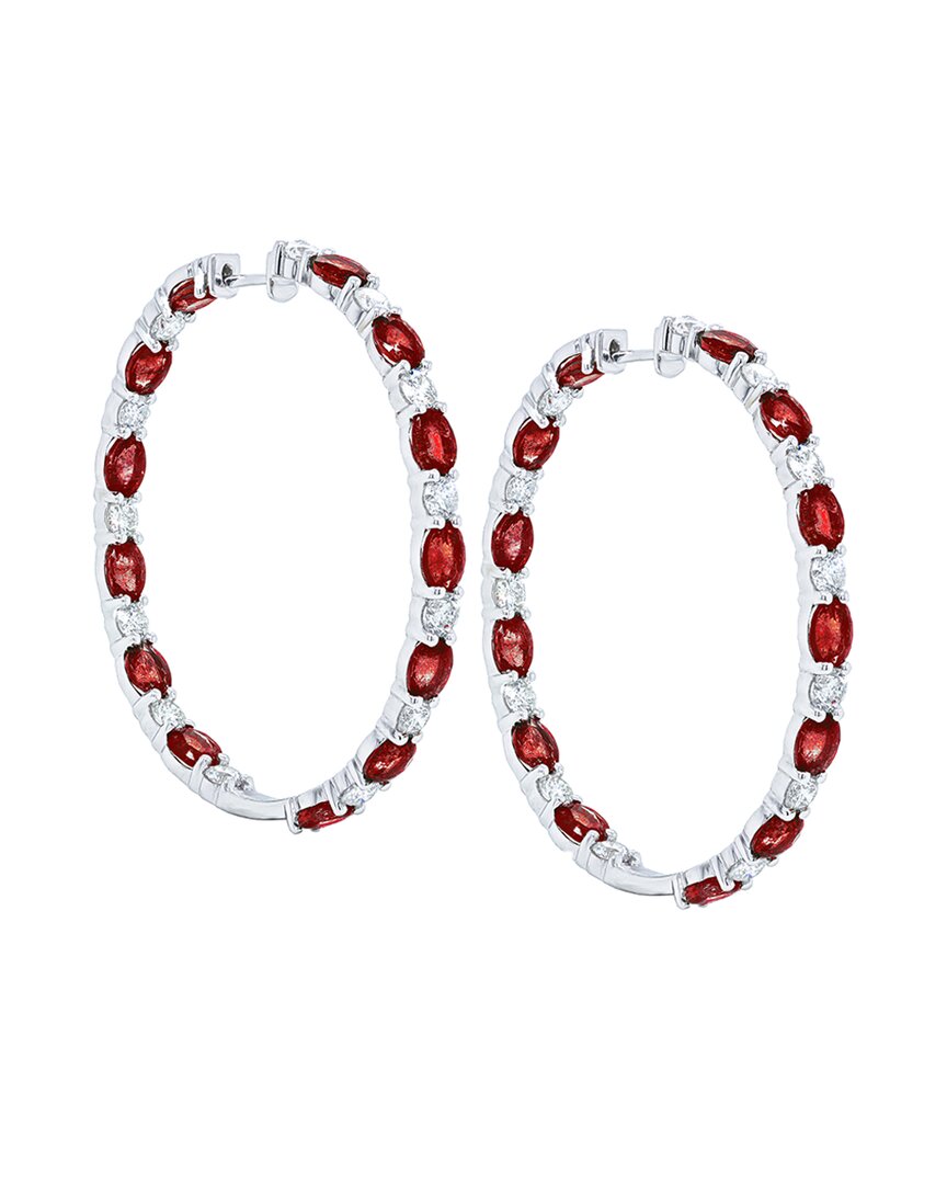 Diana M. Fine Jewelry 18K 3.16 ct. tw. Diamond & Ruby Earrings