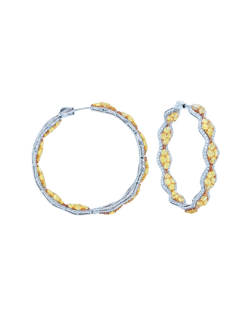 Diana M. Fine Jewelry 18k Two-tone 13.00 Ct. Tw. Diamond Earrings