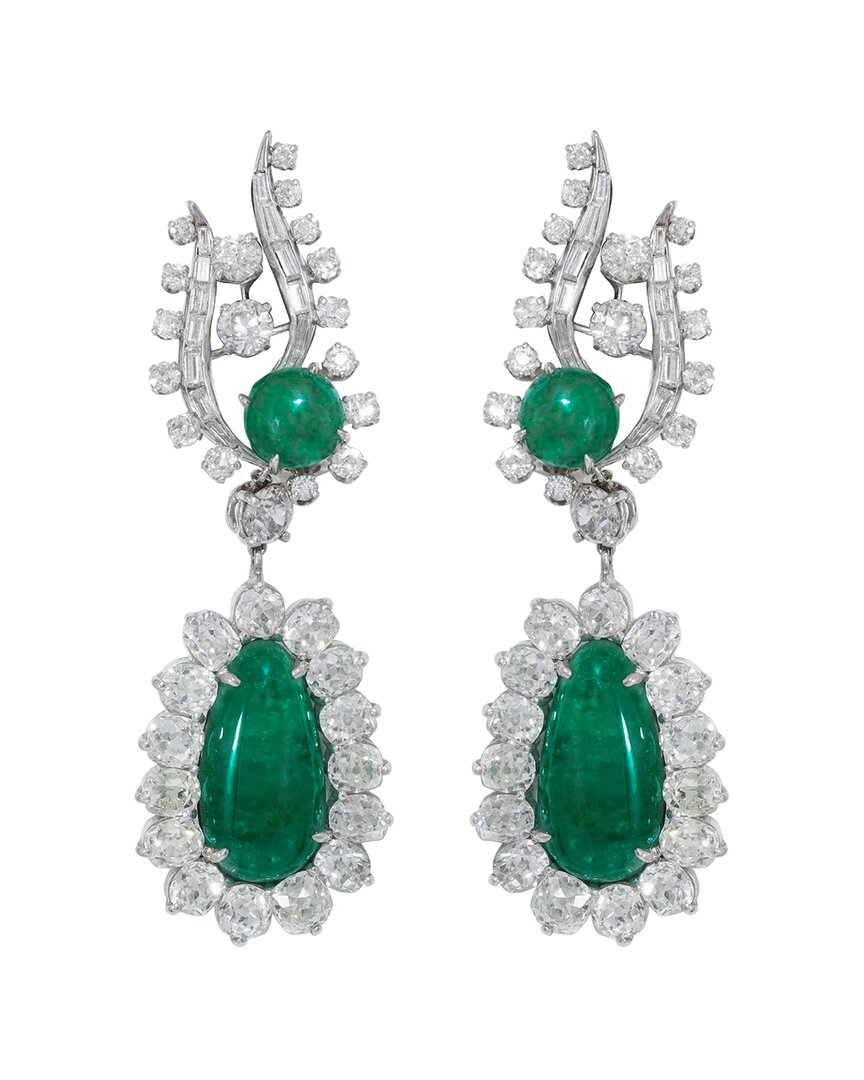 Diana M. Fine Jewelry Platinum 33.00 ct. tw. Diamond & Emerald Earrings