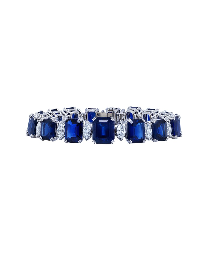 Diana M. Fine Jewelry Platinum 70.50 Ct. Tw. Diamond & Sapphire Bracelet