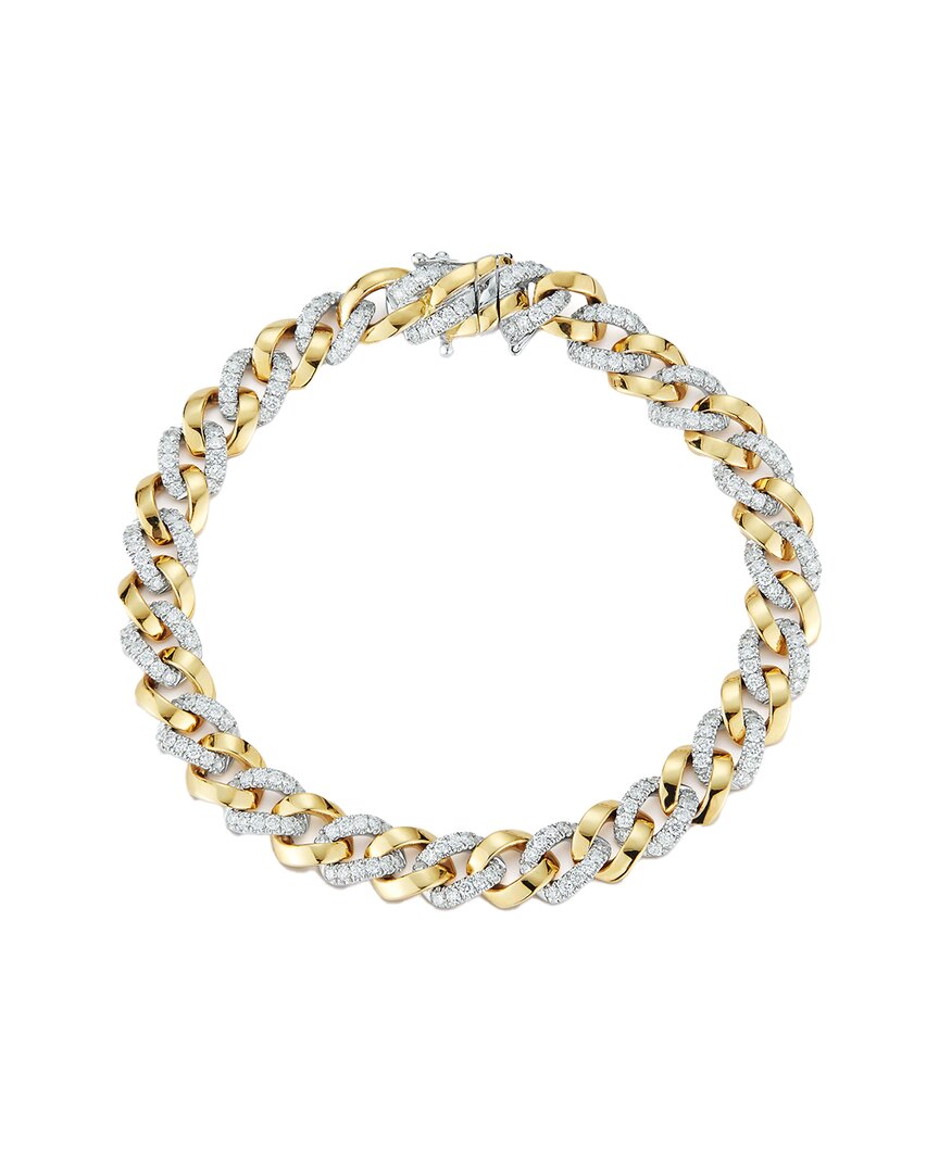 Shop Nephora 14k Two-tone 2.24 Ct. Tw. Diamond Curb Chain Bracelet