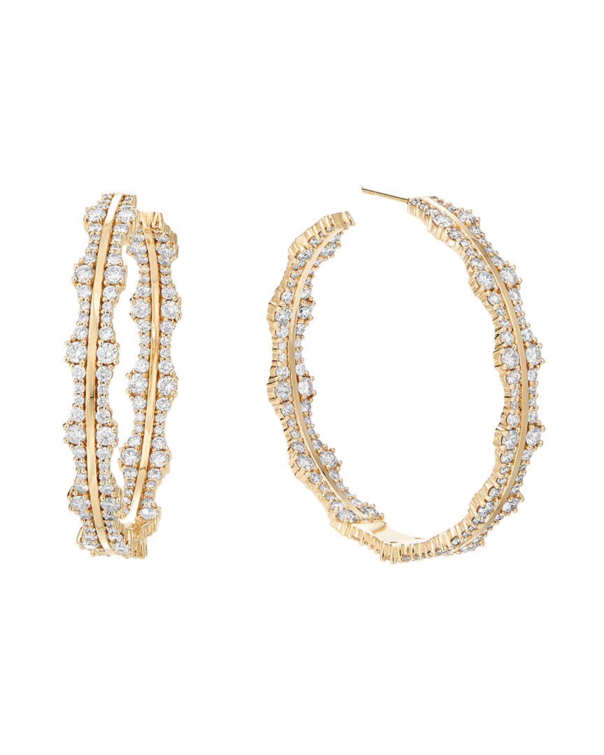 Shop Lana Jewelry 14k 4.61 Ct. Tw. Diamond Raised Edge Hoops In Gold