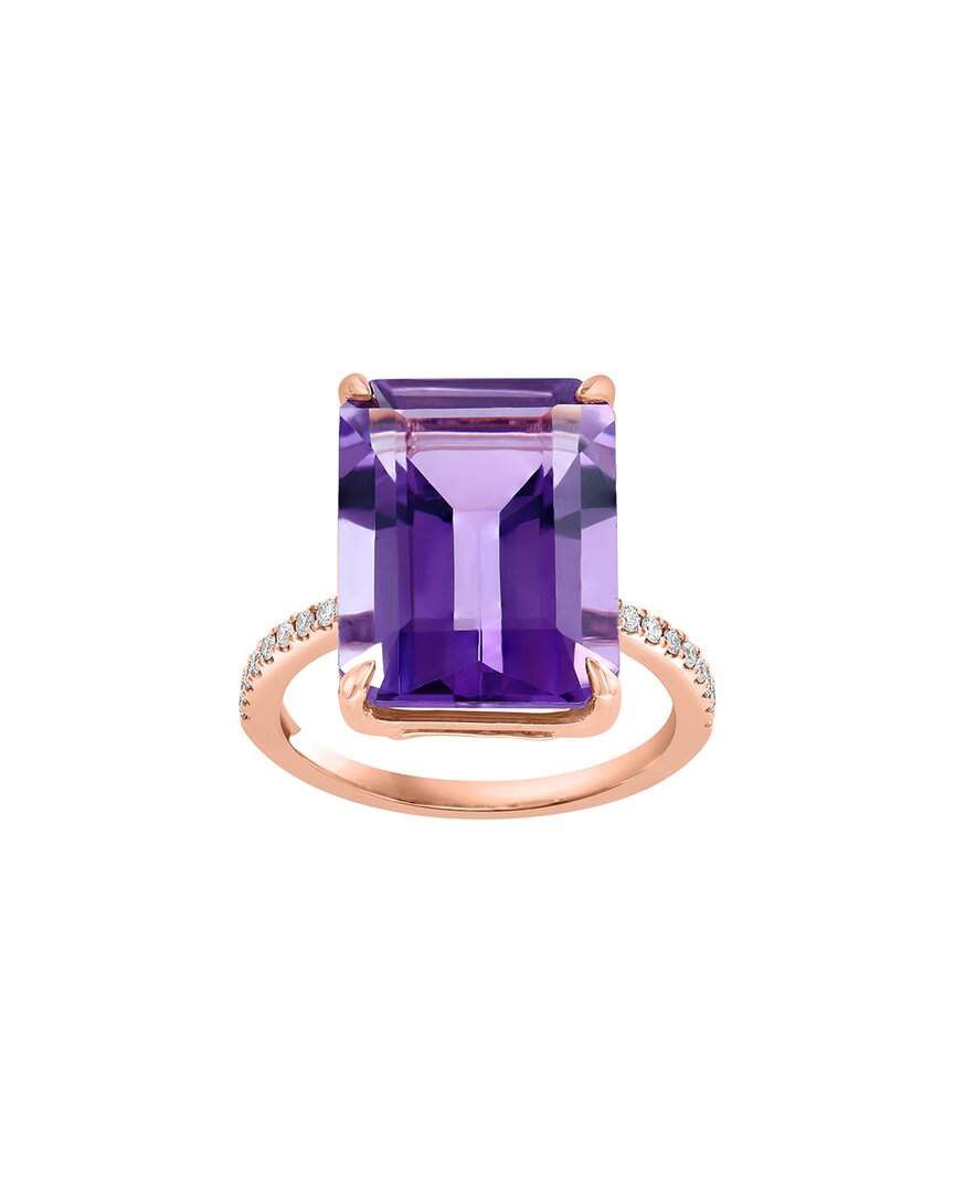 Effy Fine Jewelry 14K Rose Gold 11.43 ct. tw. Diamond & Amethyst Ring