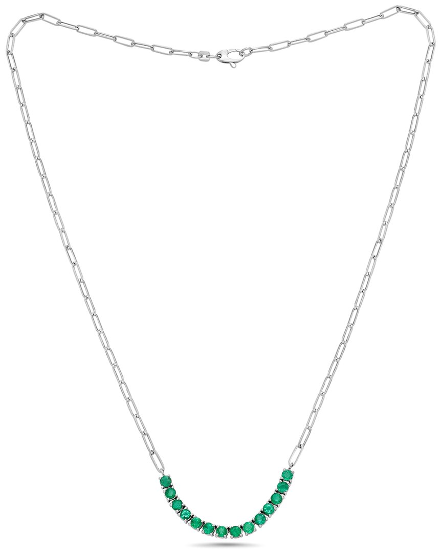 Forever Creations Signature Forever Creations 14k 1.40 Ct. Tw. Emerald Bar Necklace