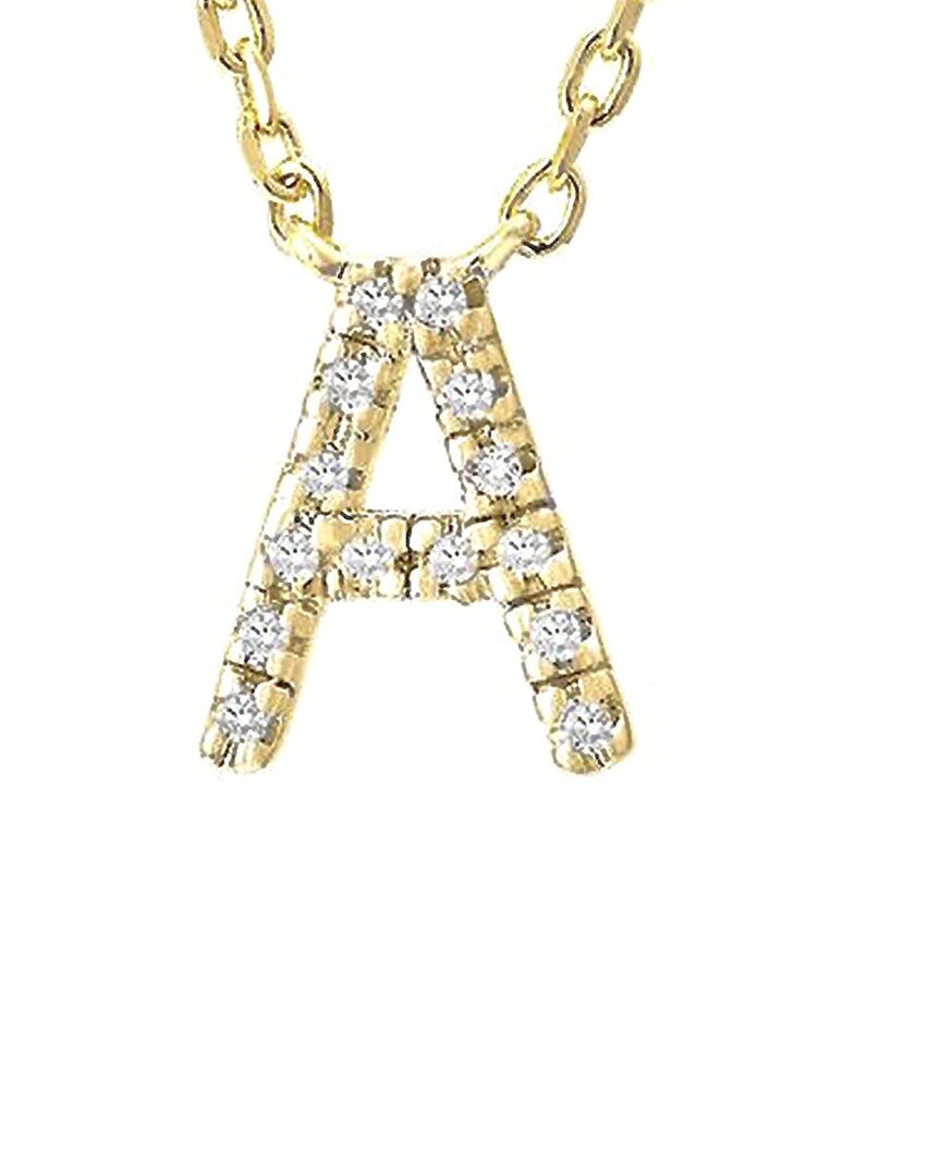 Jane Basch Vermeil Diamond Initial Necklace (a-z)