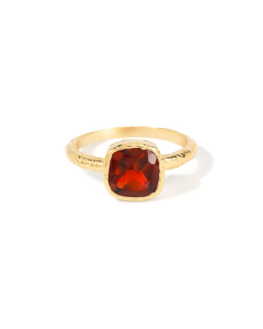Tiramisu 14k Over Silver 2.32 Ct. Tw. Garnet Solitaire Ring In Gold
