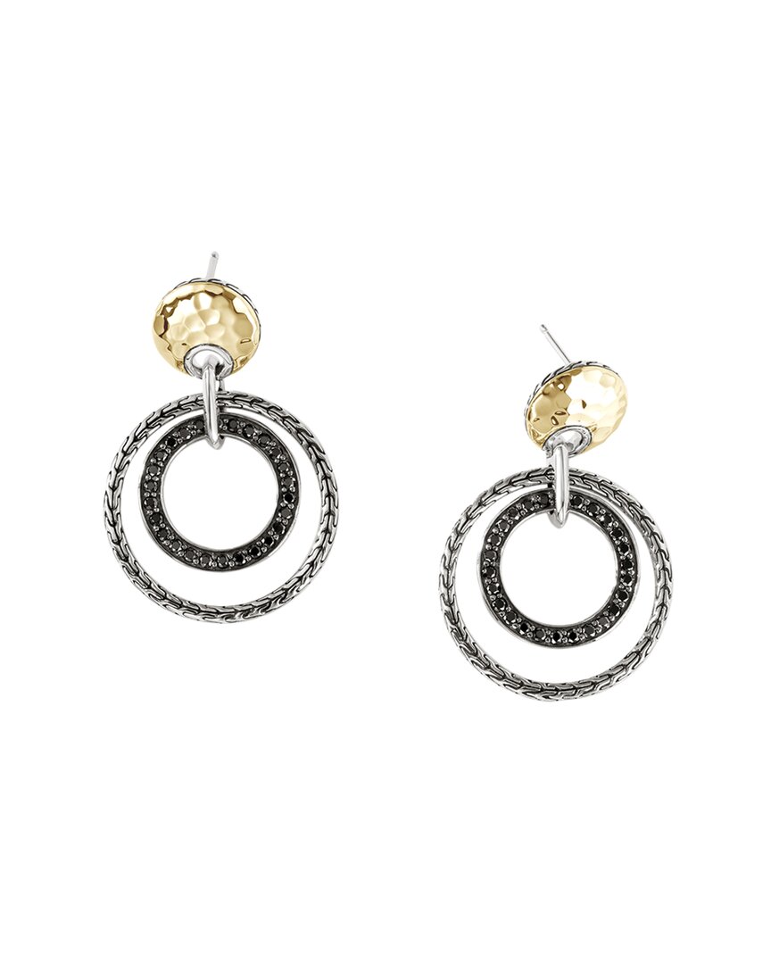 John Hardy 18kt Yellow Gold And Silver Classic Chain Spinel Earrings