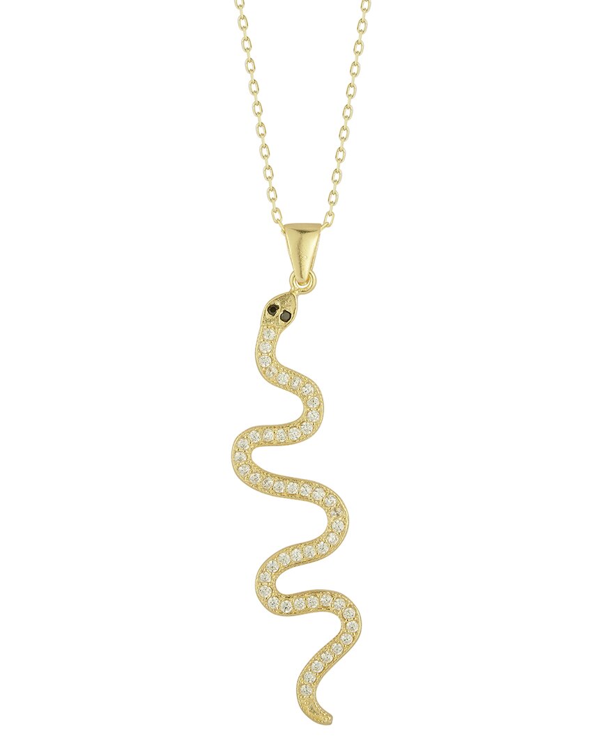Sphera Milano 14k Over Silver Cz Snake Necklace