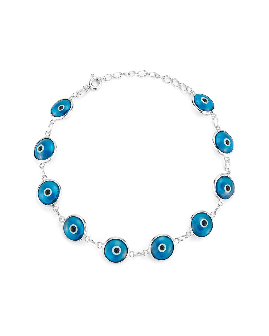 Shop Sphera Milano Silver Cz Evil Eye Bracelet