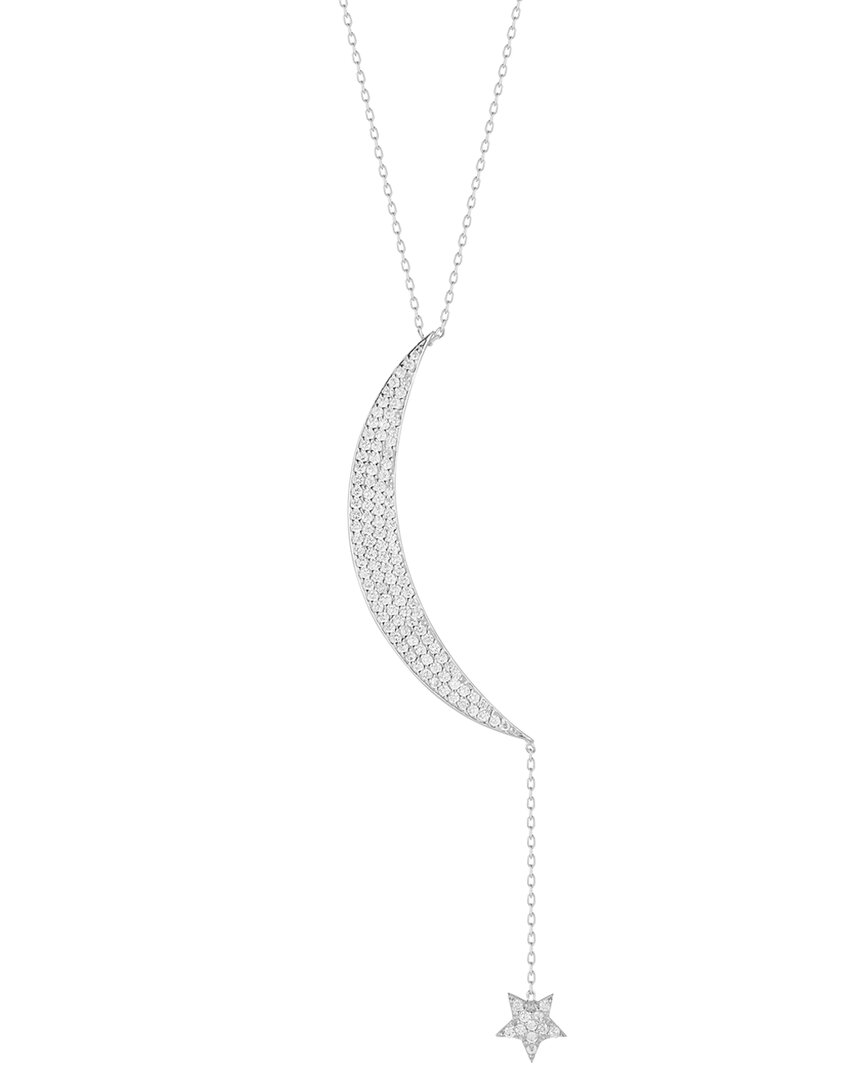 Sphera Milano Silver Cz Moon Necklace