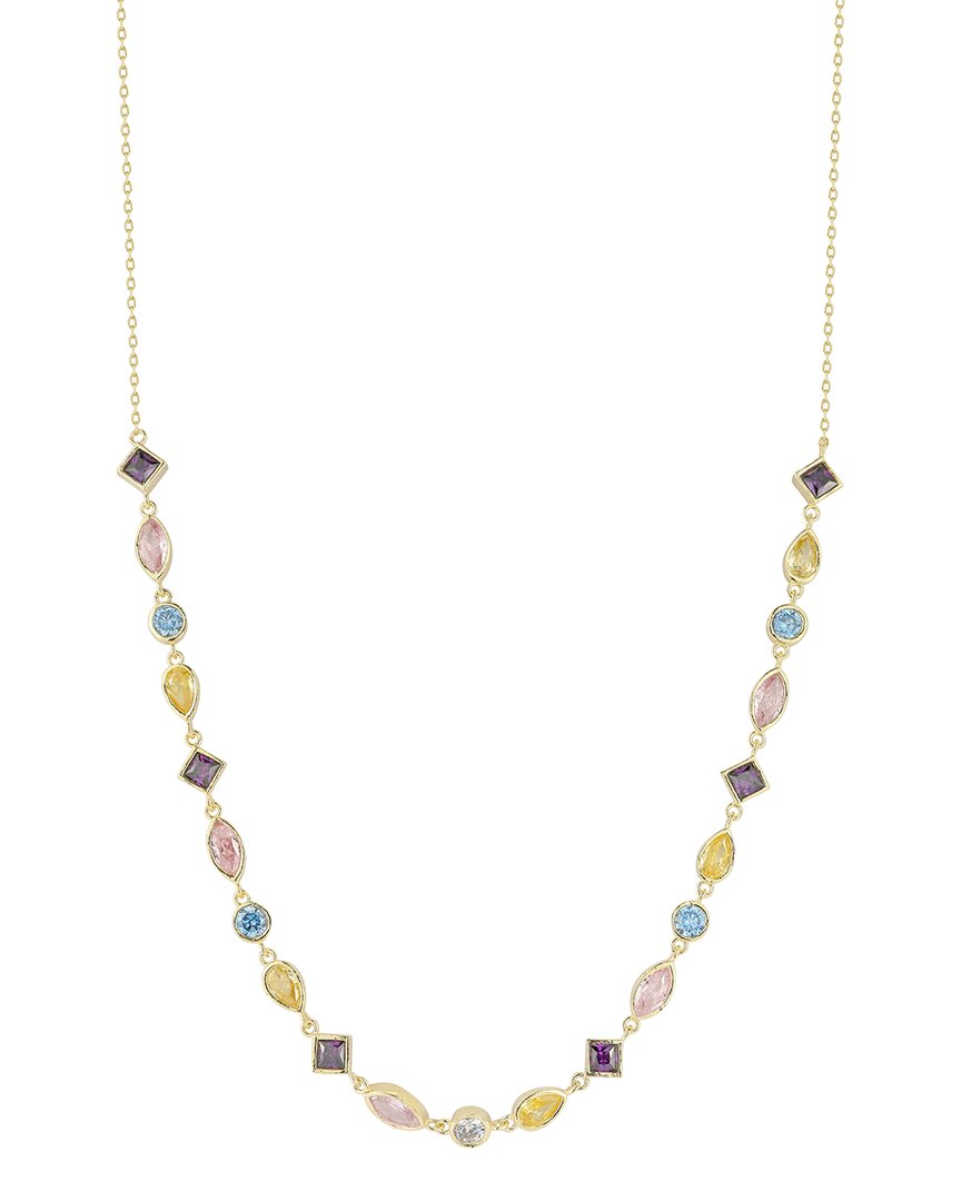 Sphera Milano 14k Over Silver Cz Necklace In Gold
