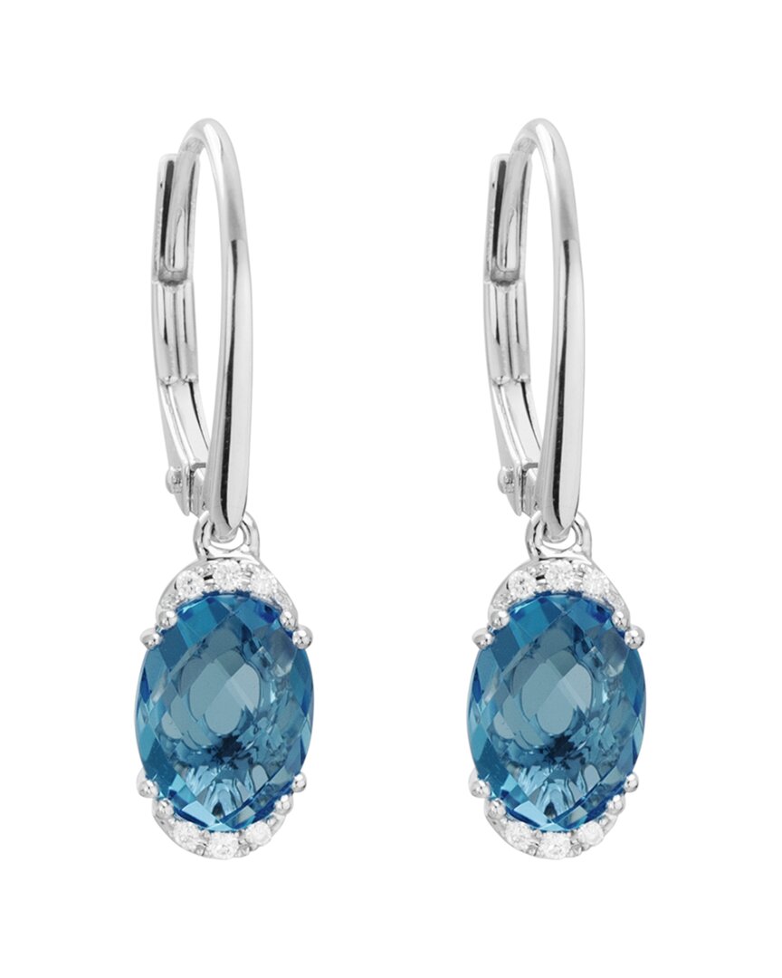 Diamond Select Cuts 14k 2.86 Ct. Tw. Diamond & London Blue Topaz Earrings