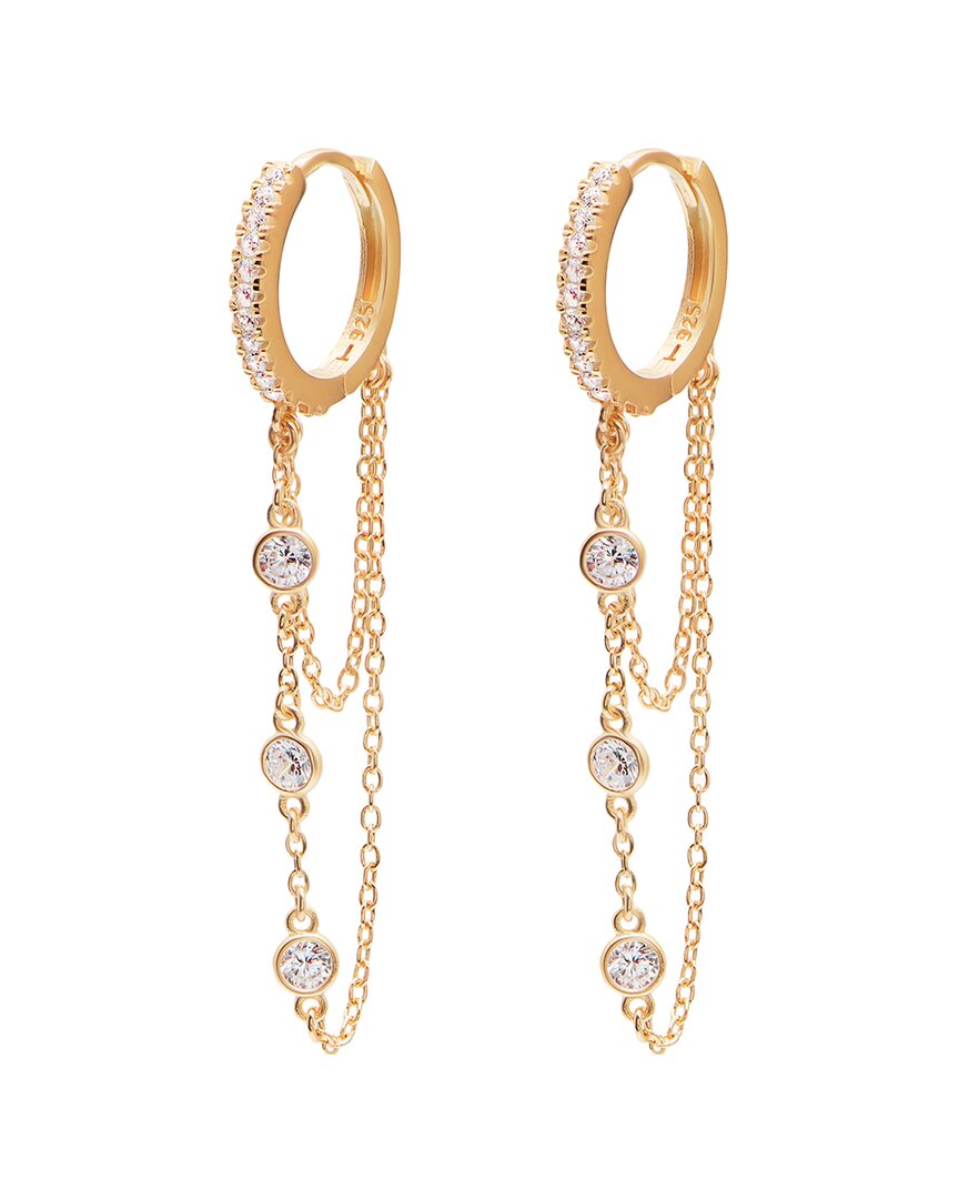 Gabi Rielle Gold Over Silver Cz Earrings No Color In Gold