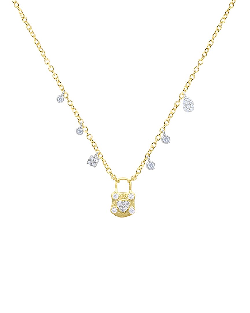 Meira T 14k 0.11 Ct. Tw. Diamond Charm Necklace In Gold