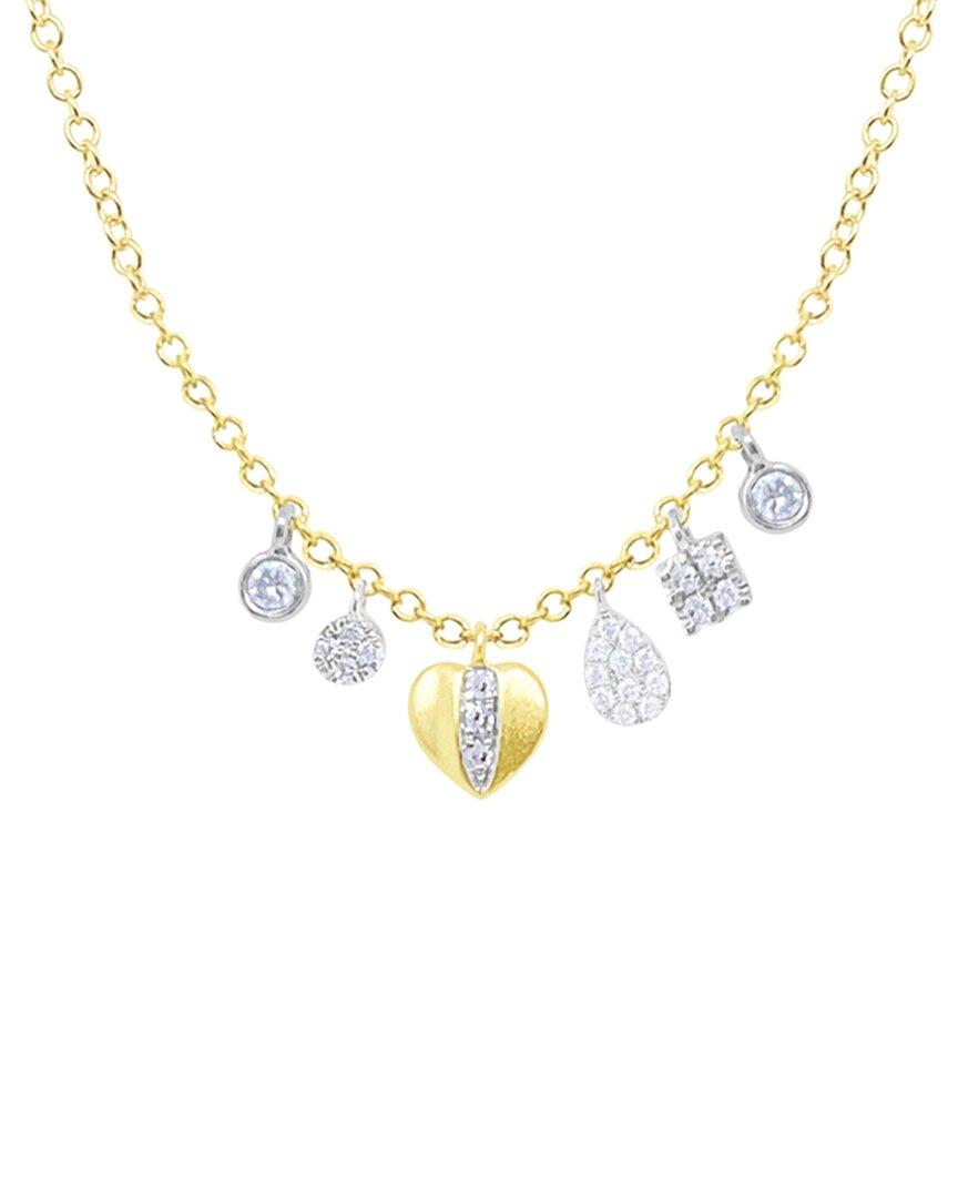 Meira T 14k 0.08 Ct. Tw. Diamond Dainty Necklace In Multi