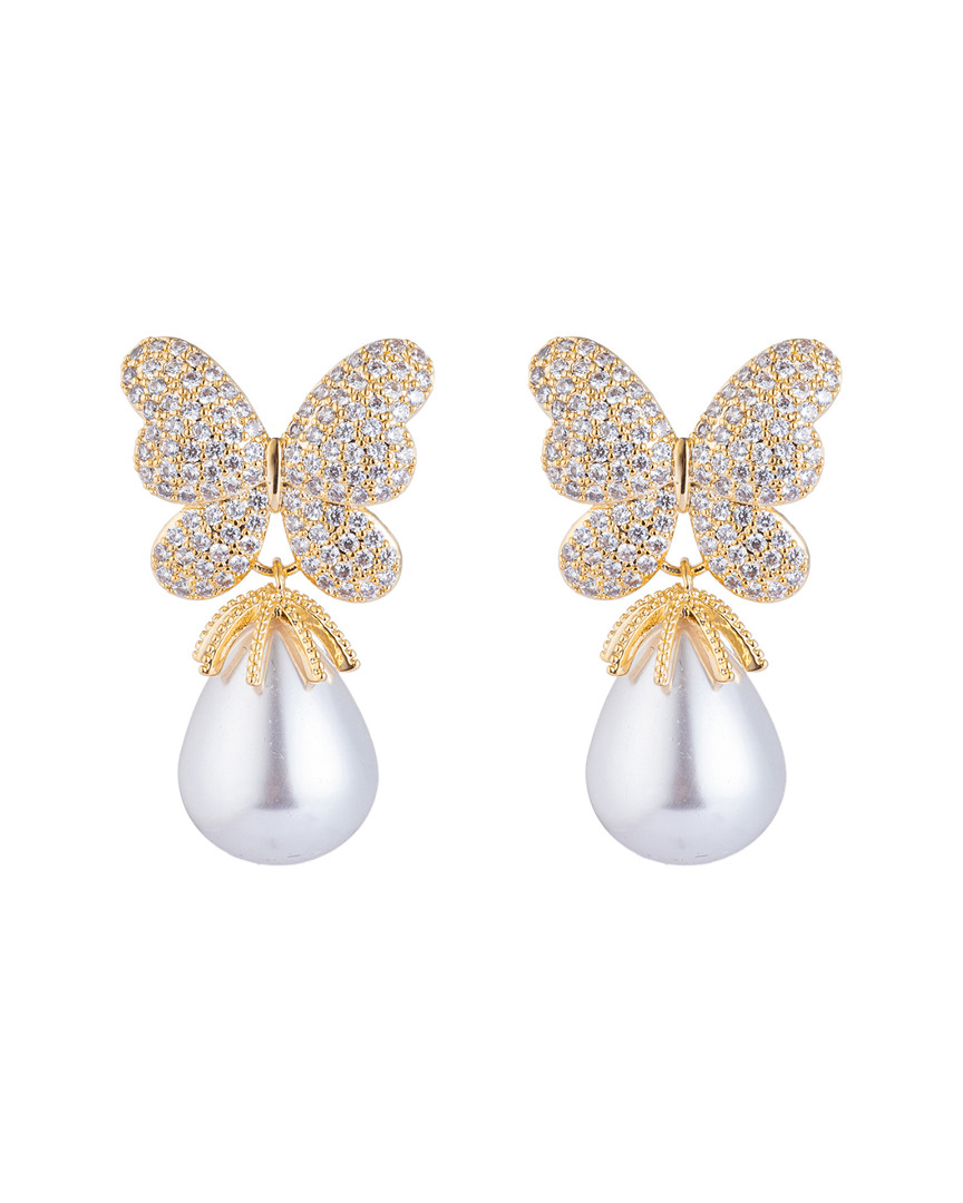 Eye Candy La Luxe Collection Monarch Butterfly Cubic Zirconia Crystal Drop Earring