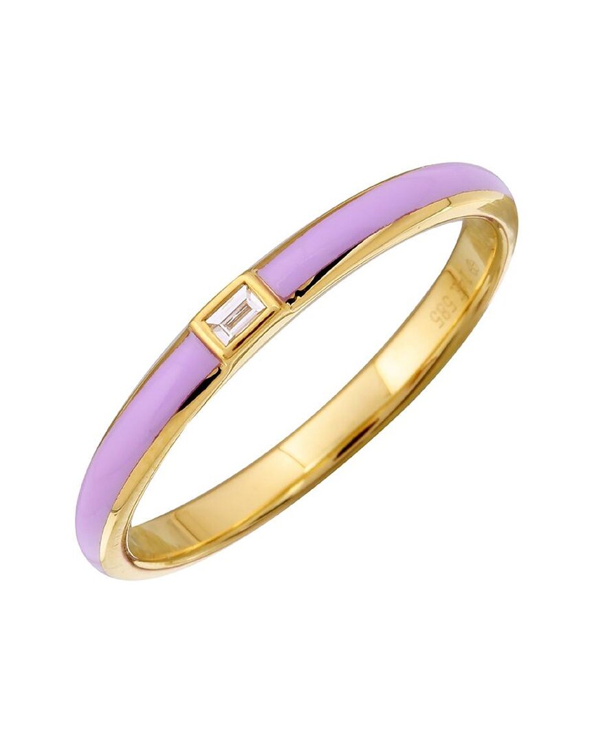 Sabrina Designs 14k 0.04 Ct. Tw. Diamond & Amethyst Enamel Ring