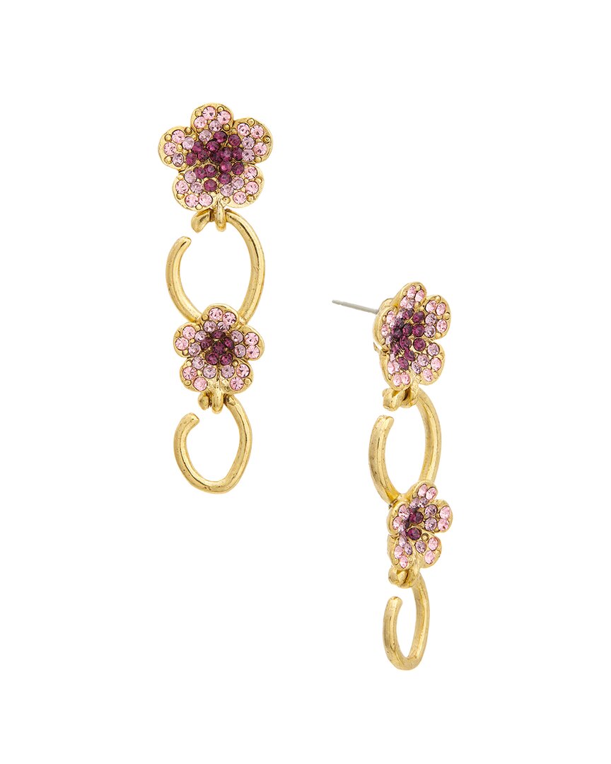 Oscar De La Renta Flower O Long Earrings In Gold