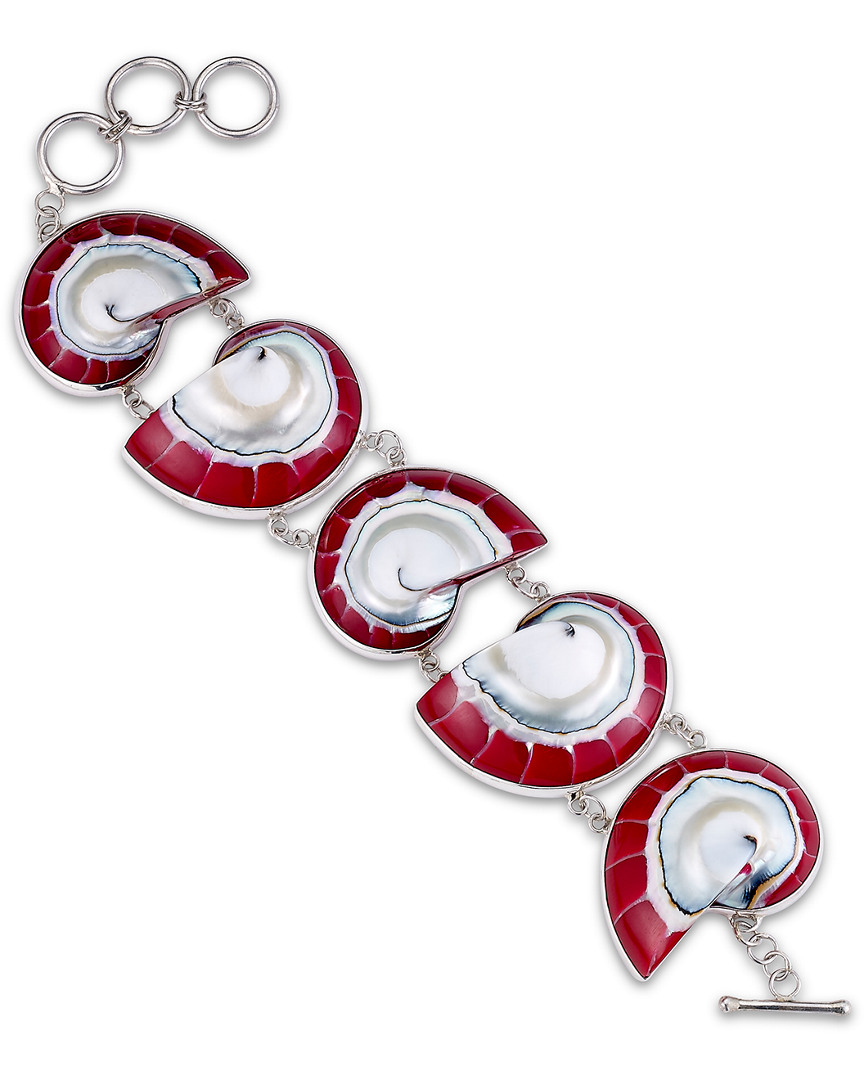 Samuel B. Silver Red Nautlilus Shell Bracelet