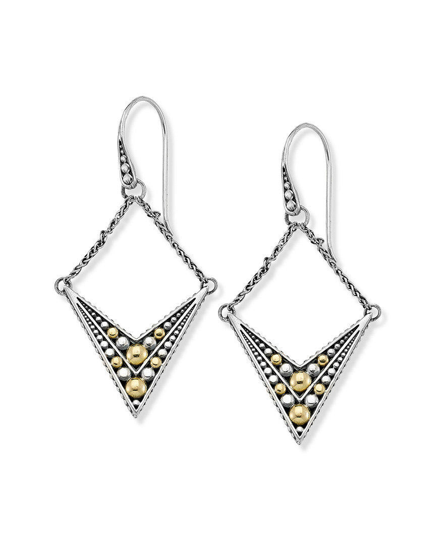 Samuel B. 18k & Silver Tribal Open Drop Earrings In Metallic