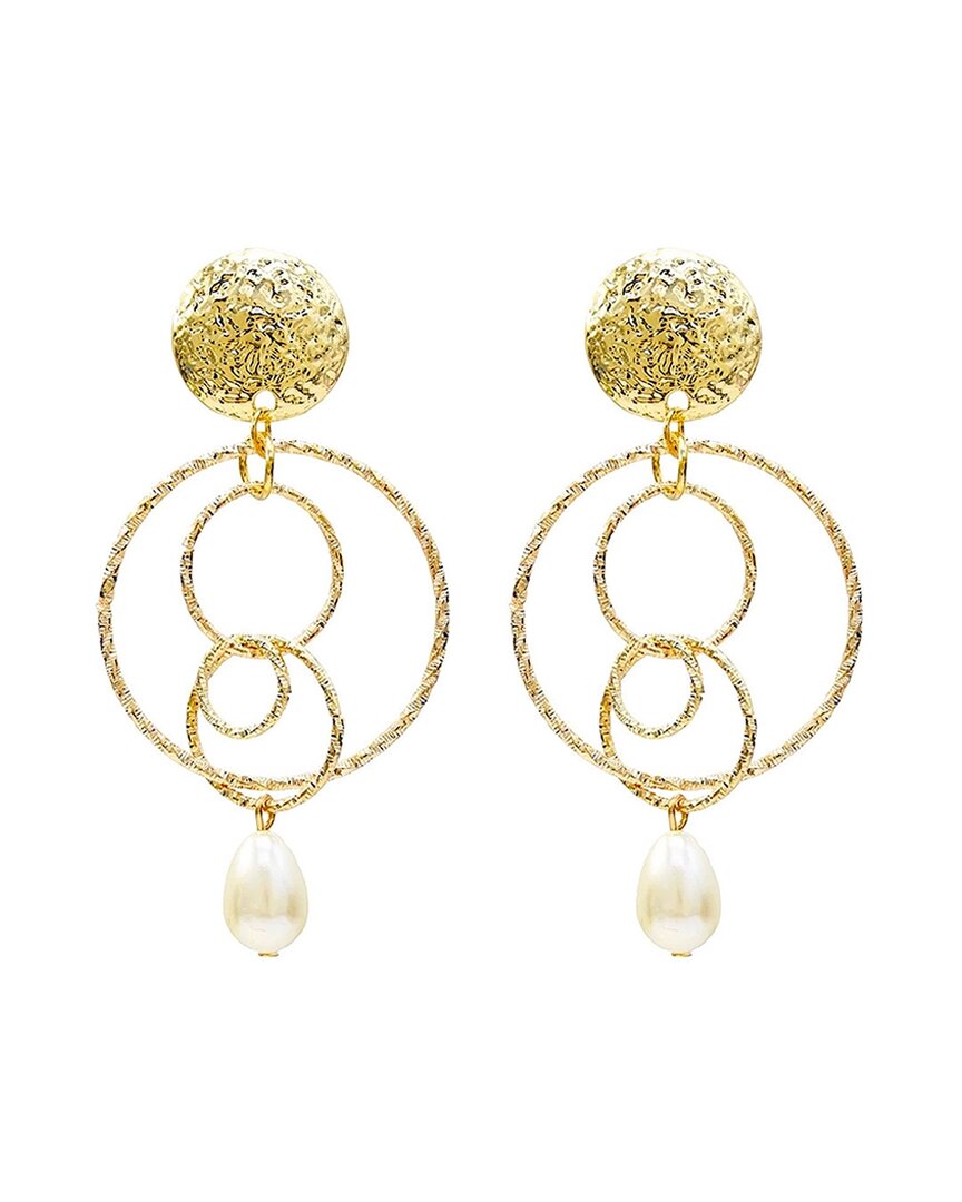 Liv Oliver 18k Plated Pearl Earrings