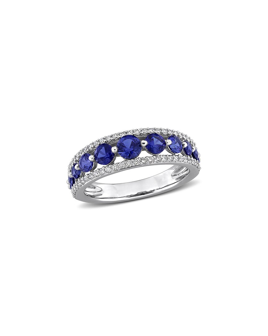 Rina Limor 1 1/2ct Tgw Created Sapphire And 1/3ct Tw Lab-grow In Blue