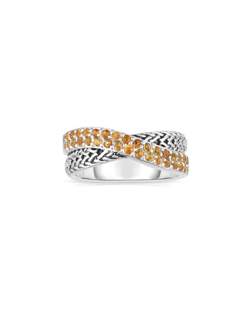Phillip Gavriel Silver 0.78 Ct. Tw. Yellow Sapphire Woven Ring