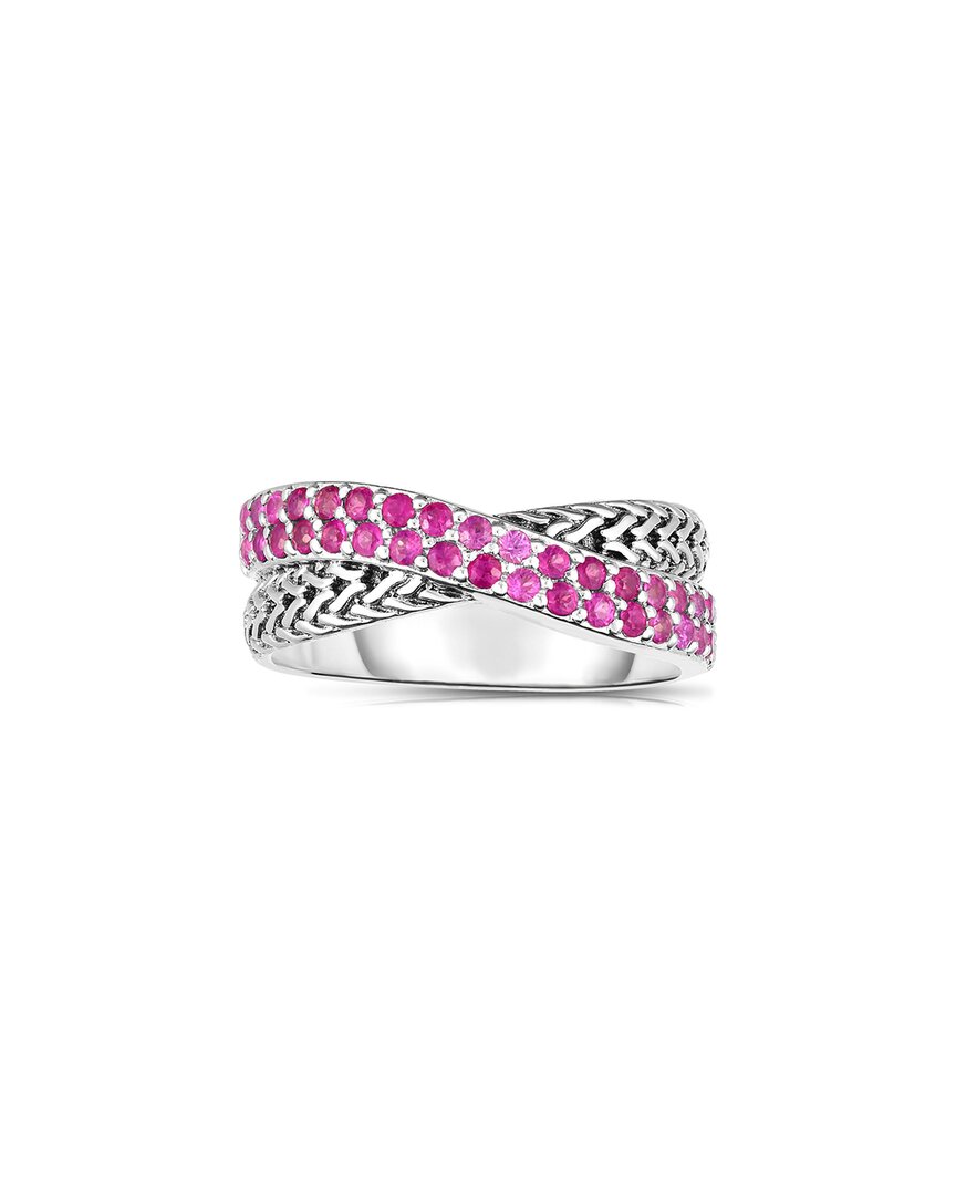 Phillip Gavriel Silver 0.78 Ct. Tw. Pink Sapphire Woven Ring