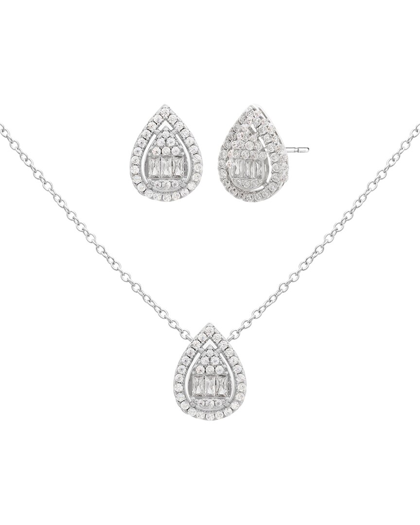 Jankuo Cz Earrings & Pendant Set Necklace In Green