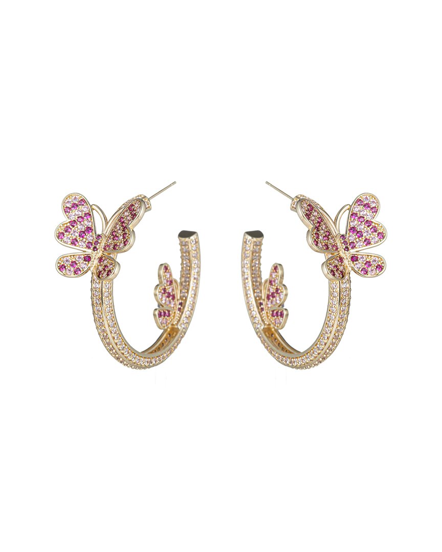 Eye Candy LA Women'S Luxe Brass, Cubic Zirconia & Glass Pearl Butterfly  Drop Earrings for Women