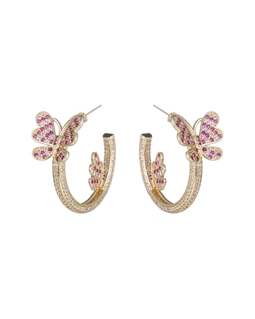 Eye Candy La Cz Mia Butterfly Loop Earrings