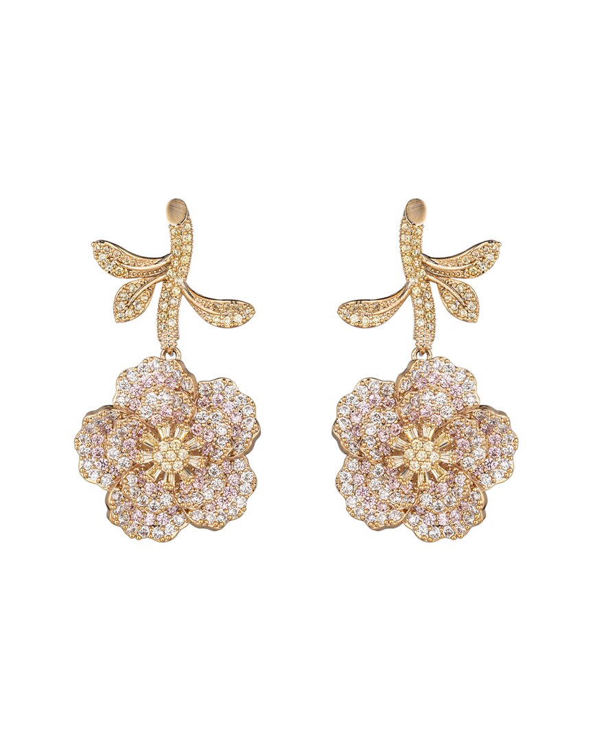 Eye Candy La Cz Michel Flower Dangle Earrings