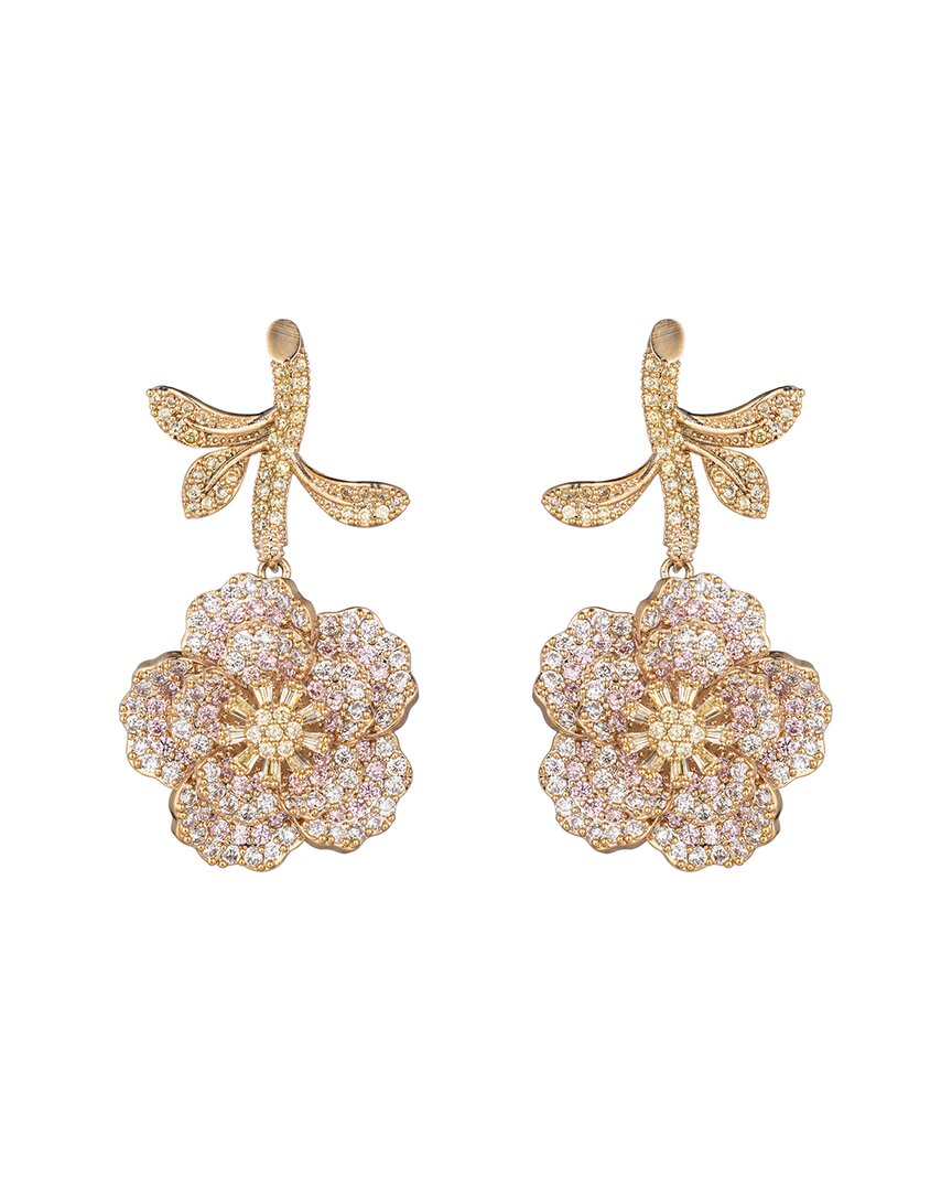 Eye Candy La Cz Michel Flower Dangle Earrings