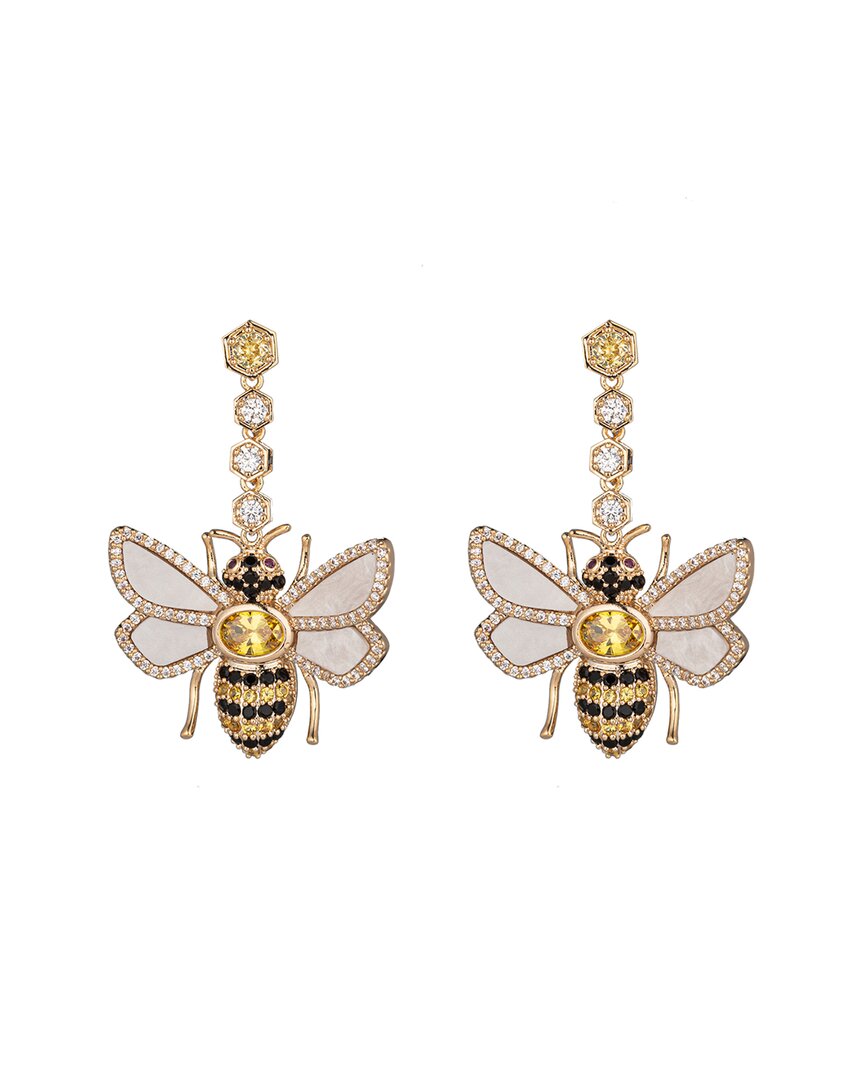 Eye Candy La Cz Bumble Bee Dangle Earrings