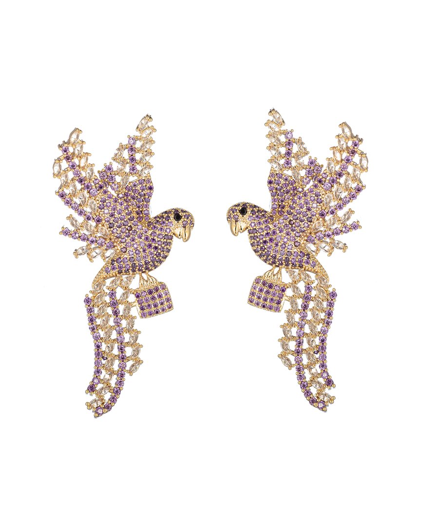 Eye Candy La Cz Flying Bird Statement Earrings