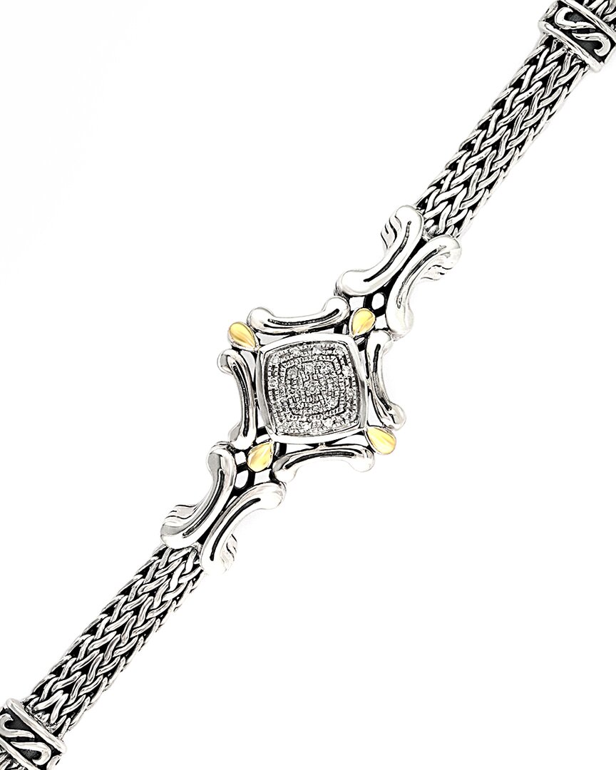 Effy Fine Jewelry 18k & Silver 0.08 Ct. Tw. Diamond Bracelet In Gold