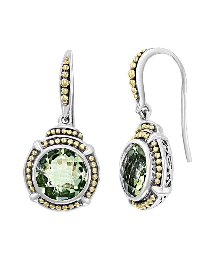 Effy Fine Jewelry Silver & 18k 5.40 Ct. Tw. Green Amethyst Statement Earrings