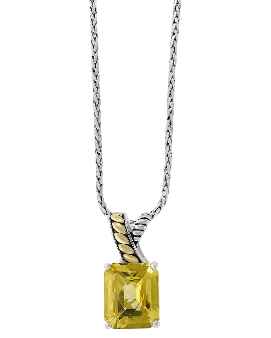 Effy Fine Jewelry Silver & 18k 5.60 Ct. Tw. Lemon Quartz Statement Pendant