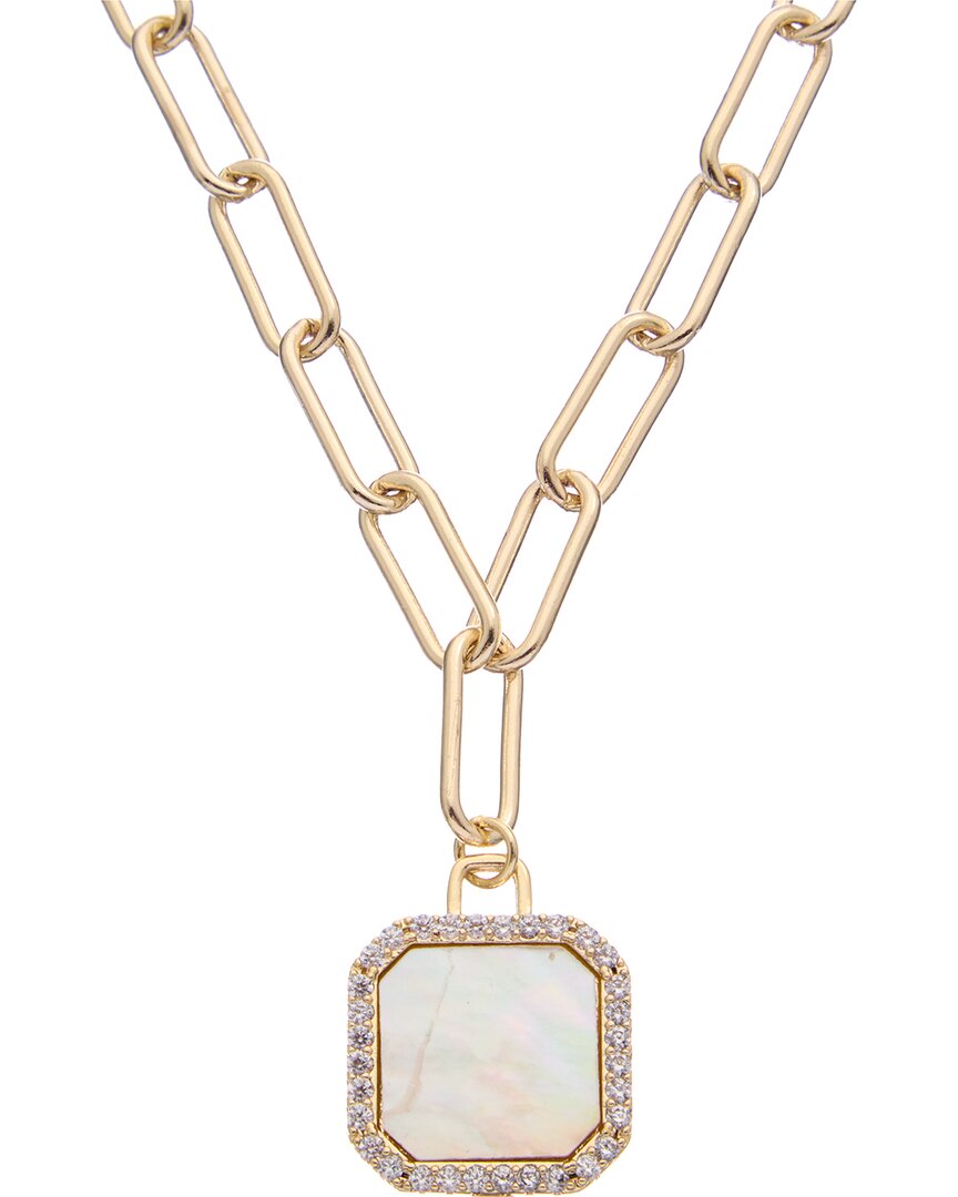 Juvell 18k Plated Cz Dog Tag Necklace