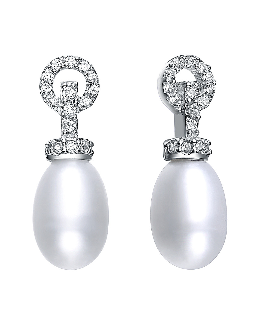 Genevive Silver Cz Drop Earrings