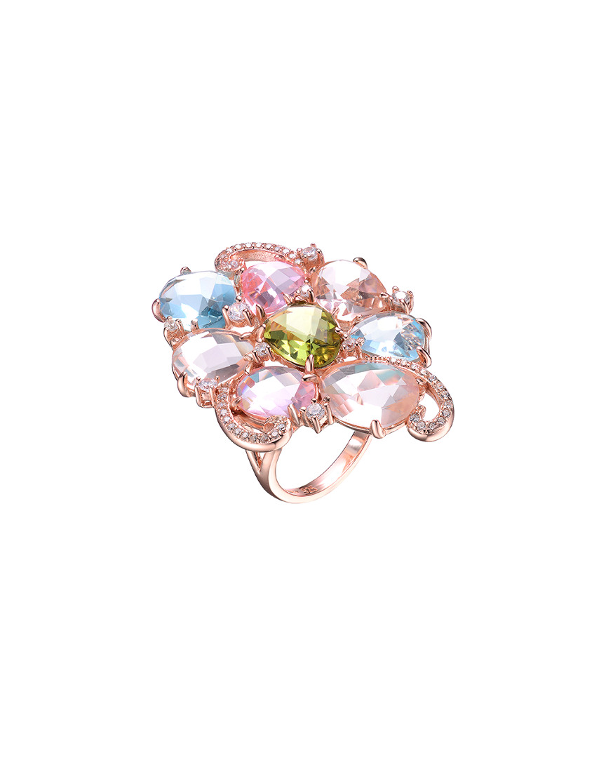 Genevive 14k Rose Gold Vermeil Cz Ring